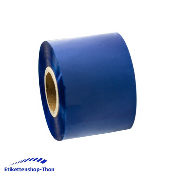 Thermotransfer-Farbband, 60 mm x 300 m - Harz - Blau - 1 Zoll Hülse - außen